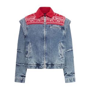 Pdf Men Denim Jacket With Bandana Panel